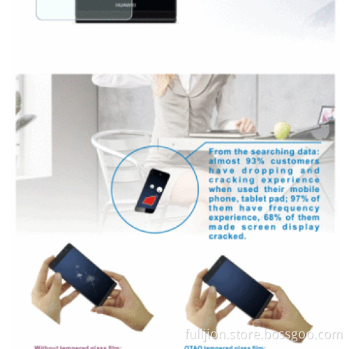 Super anti-crack tempered-glass mobile phone screen protectors for Huawei P6